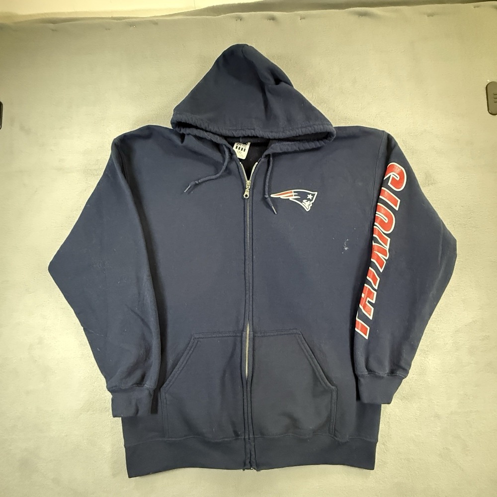 New England Patriots Hoodie‎ Junk Food Large NFL Football Full Zip Hoodie Adult